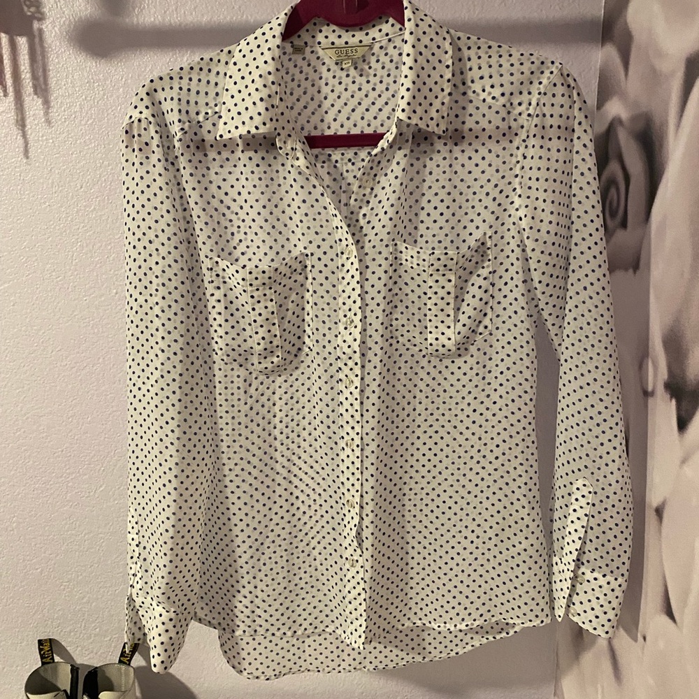 Poka dot Guess blouse